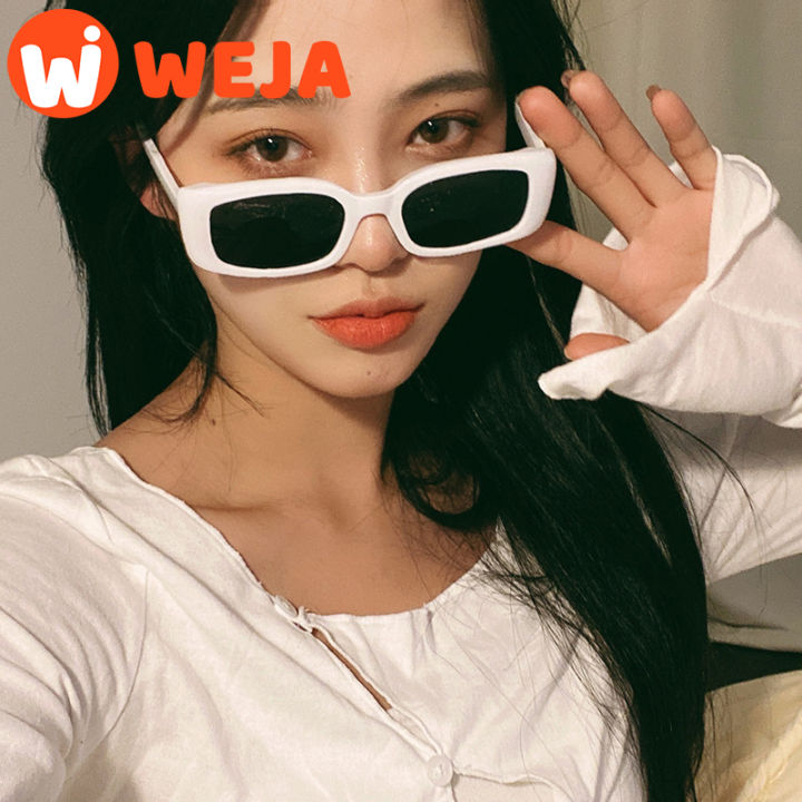 Europe and the United States small face sunglasses small box white square street shooting Korean wave new sunglasses.