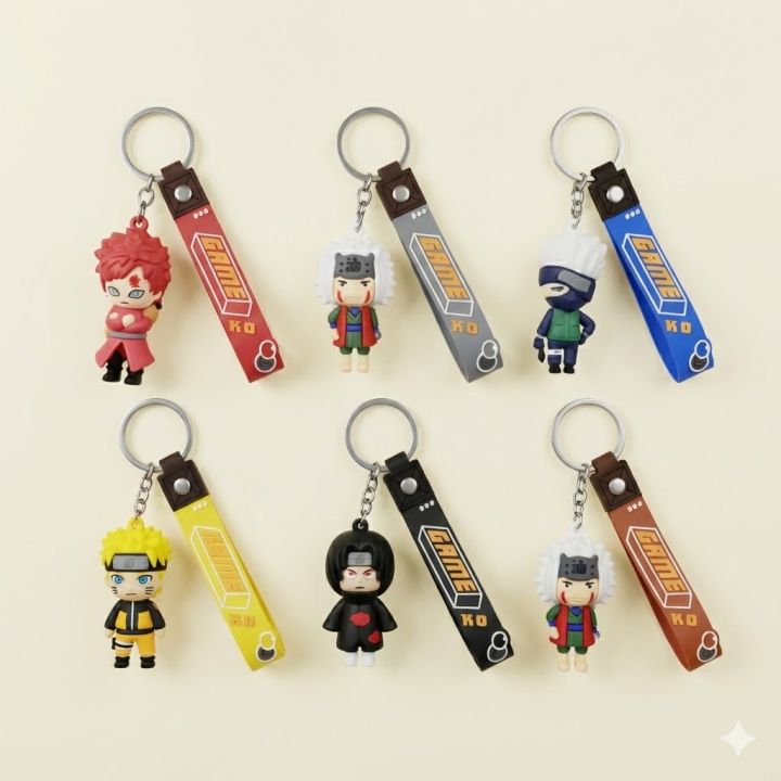Naruto Anime 3D PVC Action Figures Keychains 7cm - Cute Anime Keyrings for Boys and Girls