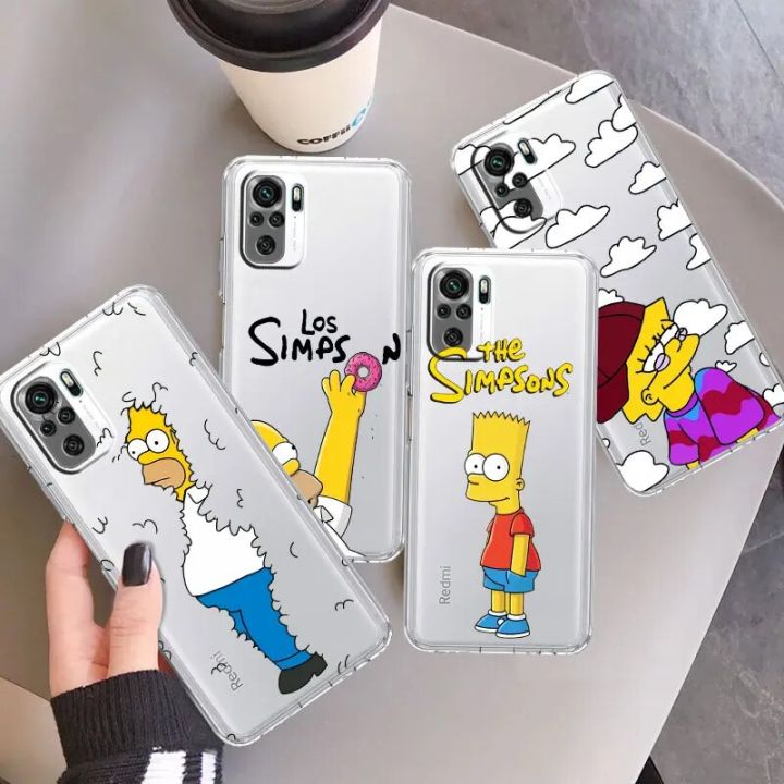 Homer Jay The Simpsons Cool Phone Case For Xiaomi Redmi Note 11 Pro 9C 12 5G 9A 12S K40 13 Pro 10 9 11S Transparent Funda Cover