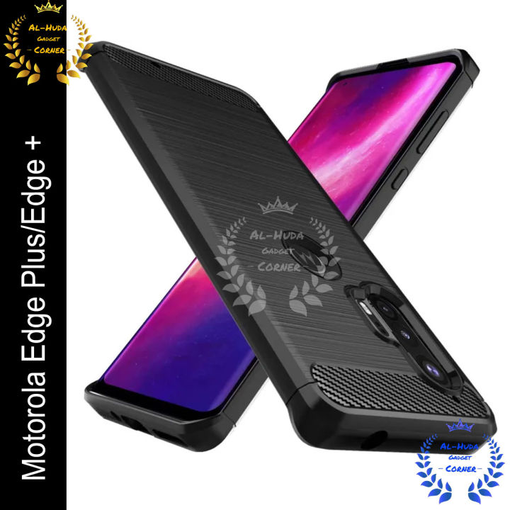 Spigen cover For Motorola Edge Plus / Motorola Edge+ Carbon Fiber Back cover Soft Slim Fashion Non-Slip Protective Carbon Fiber Phone Case