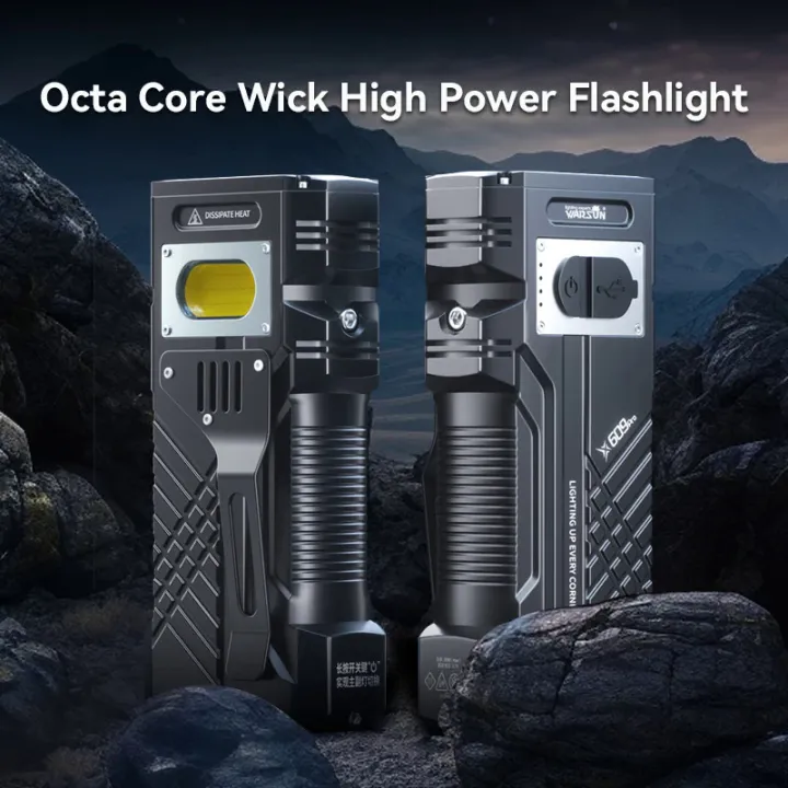 Warsun 12000Lm Most Powerful LED Flashlight Rechargeable Torch Light Flashlight Tactical Lantern Long Shot Hand Lamp For Camping