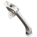 1pics Kickdown Door Stopper Zinc Alloy Foot-Operated Lever Door Stops Non-Slip Rubber Adjustable Door Holder Hardware- Silver.