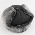【happy one】Badge Russia Ushanka Hat Waterproof Bomber Hats Trapper trooper Winter Faux Rabbit Fur Snow Caps.