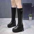 below the Knee Boots Women2022New Boots Dr. Martens Boots Thick Bottom Height Increasing Insole Small Tall Knight Boots. 