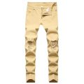 New Fashion Brand High Quality Stretch Knee Ripped Black Slim Jeans Men Slim Hip Hop Swag Elastic Pants Boy Ripped Male Trousers.