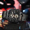POEDAGAR New luxury fashion leather belt wrist-watche for men. 