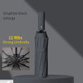 【selevn roind】Big 12 Ribs Strong Umbrella Enlarge 108cm Diameter Automatic UV Parasol Wind And Rain Resistance Bumbershoot.
