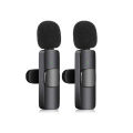 K9 Wireless Dual Microphone Professional Lapel Lavalia Microphone - Type C To remove the word for Adapter Micro SDHC - High-Quality Audio Recording by JN1.
