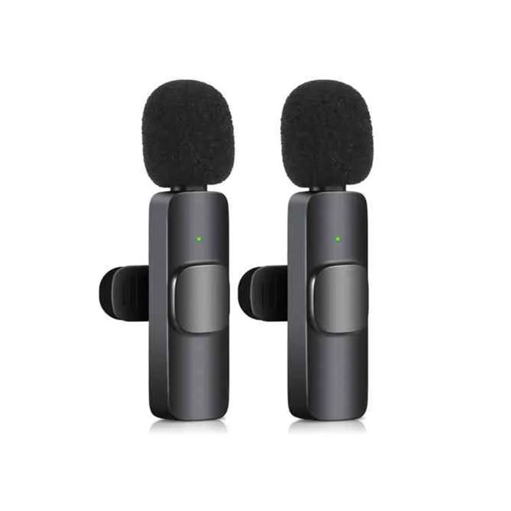 K9 Wireless Dual Microphone Professional Lapel Lavalia Microphone - Type C To remove the word for Adapter Micro SDHC - High-Quality Audio Recording by JN1