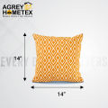 Cushion Cover, Yellow & White (14"x14") Only Cover. 