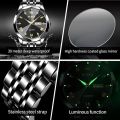 Olevs 9931 New Business Quartz Watch For Men Dual Calendar Luxury Diamond Dial Stainless Steel Strap Men Wristwatch. 