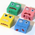 Kids' Face Change Expression Puzzle Building Blocks Montessori Cube Table Game Toy Early Educational Toys for Children Gifts. 