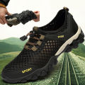 Men's Shoes Summer Tide Shoes Outdoor Breathable Wading Shoes Non-Slip Soft Bottom Hiking Shoes Men's Sports Casual Shoes Men's Mesh Shoes.