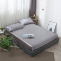 GC Full Fitted Solid Color Bed Sheet Ice Silk Bed Cover Breathable Soft Comfortable Bed Set size specifications.