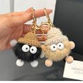 Mink fur small briquette pendant, car key chain pendant, Korean ins net red plush school bag, bag ornament gift. 
