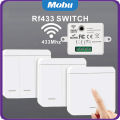 86 Wireless Smart RF 433Mhz 100-220V Wall Panel with Remote Control Mini Relay Receiver Home Led Light Lamp Switch. 