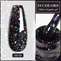 Mtssii Holographic Glitter Gel Nail Polish Sparkling Sequins Semi-permanent Soak Off UV LED Gel Varnish Nail Art Decoration.