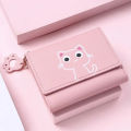 Women short wallet cute cat credit card money wallet leather small purse girls cat money bag card holder ladies female hasp. 