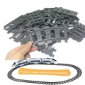 【happy one】10-100Pcs/Set DIY City Trains Track with lego Trains Flexible Tracks Curved Track Model For Kids. 