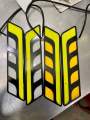 2Pcs Strip body metal indicator white and yellow combination  LED light for motorcycle. 