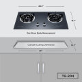 Gazi Gas Stove TG-204 | Premium Glass Body, Auto Ignition, Double Burner | LPG/NG Supported.