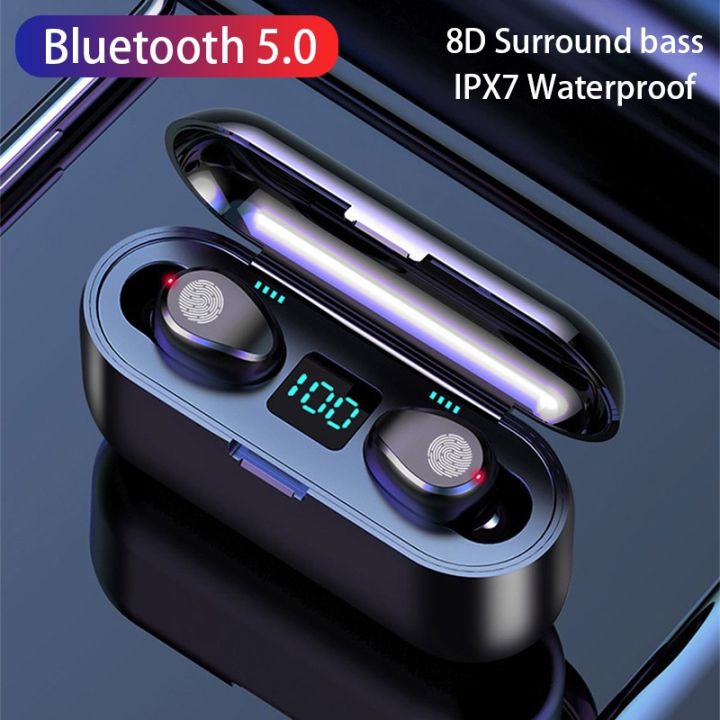 【FUPANG】TWS wireless Bluetooth 5.0 headphones in-ear earbuds twins noise reduction earbud headset with LED display charging case