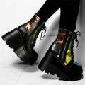 Women Comfort Platform Wedge Ankle Boots Lace Up Zip Goth Punk Shoes Size 36 -43.
