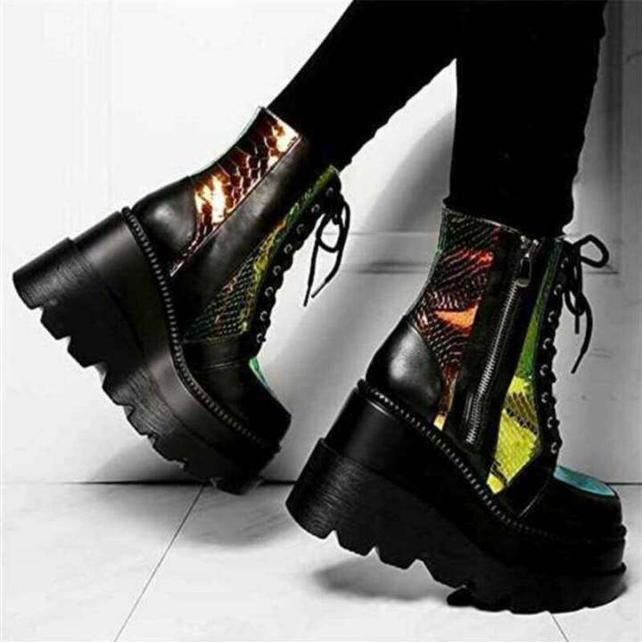 Women%20Comfort%20Platform%20Wedge%20Ankle%20Boots%20Lace%20Up%20Zip%20Goth%20Punk%20Shoes%20Size%2036%20-43%20-%20Image%204