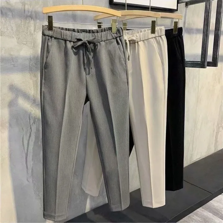 Spring%20and%20Autumn%20Elastic%20Waist%20Suit%20Pants%20Men's%20High-Grade%20PantsinsNon-Ironing%20Suit%20Pants%20Men's%20Draping%20Effect%20Cropped%20Pants%20Men%20-%20Image%205