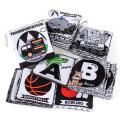Baby Clothes Book Soft Black and White High Contrast Visual Stimulation Book Toddler Early Learning Educational Book Sensory Toy Luhuai CVC.