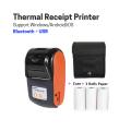 Thermal Receipt Printer, 58mm Portable POS Printer USB Bluetooth Support Android/iOS/Supermarket, Nadra-PT-210-Range-3-Rolll. 