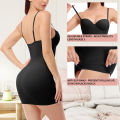 Women Full Slips Basic Under Dress Adjustable Straps Cami Seamless Smooth Tummy Control Body Shaper Built In Bra Deep V Bodycon.