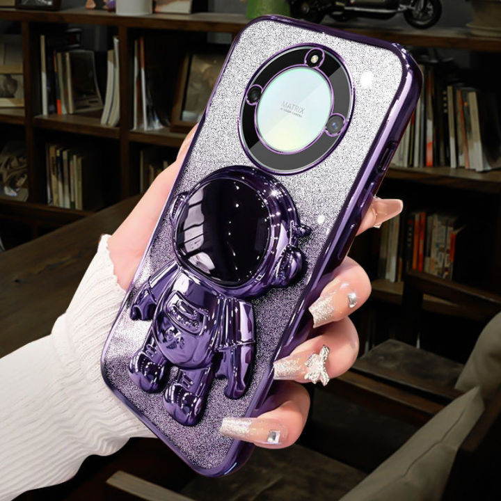 Phone%20Back%20cover%20case%20Honor%20X9b%20/%20Honor%20X9A%20/%20Honor%20X9%204G%20/%20Honor%20X9%205G%20Back%20cover%20Soft%20makeup%20mirror%20holder%20electroplating%20astronaut%20mobile%20phone%20case%20-%20Image%202