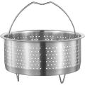 1 Piece Stainless Steel Steamer Basket Vegetables Fruit Colander Strainer with Handle Silver. 