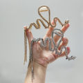 2024 New Tassel Water Diamond Advanced Sensory Gripper Large Pan Hair Back Spoon Snake shaped Shark Clip. 