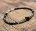 Black Crystal Tourmaline Bracelet, Empath Protection Bracelet for Women, Dainty Black Tourmaline Jewelry,. 