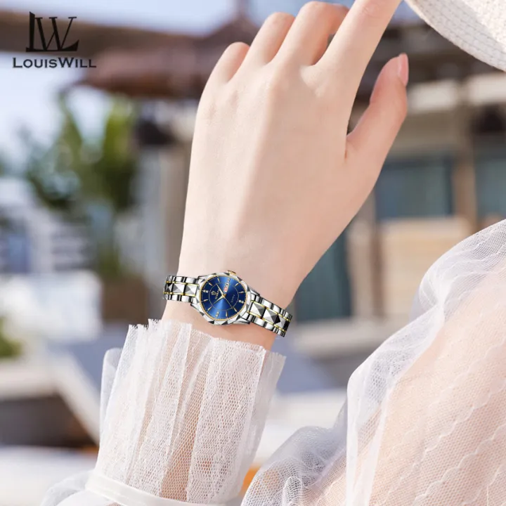 LouisWill%20Women's%20Fashion%20Double%20Calendar%20Diamond%20Waterproof%20Steel%20Band%20Watch%20Thin%20Strap%20Watch%20Diamond%20Dial%20Watches%2030M%20Waterproof%20Wristwatch%20Quartz%20Movement%20-%20Image%209