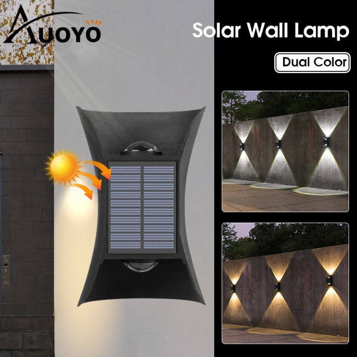 Auoyo%20%20Solar%20Outdoor%20Lighting%20Wall%20Light%C2%A0Solar%20Outdoor%20Waterproof%20Lamp%20Dual%20Head%20Up%20And%20Down%20Dual%20Color%20Luminescent%20High%20Brightness%20Wall%20%20Spotlights%20Door%20Signs%20And%20Wall%20Lights%20-%20Image%202