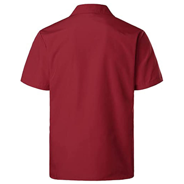 Red%20Four-Pocket%20Cuban%20Guayabera%20Shirt%20Men%20Short%20Sleeve%20Camp%20Collar%20Shirt%20Male%20Embroidered%20Mexican%20Cigar%20Wedding%20Beach%20Shirt%20-%20Image%202