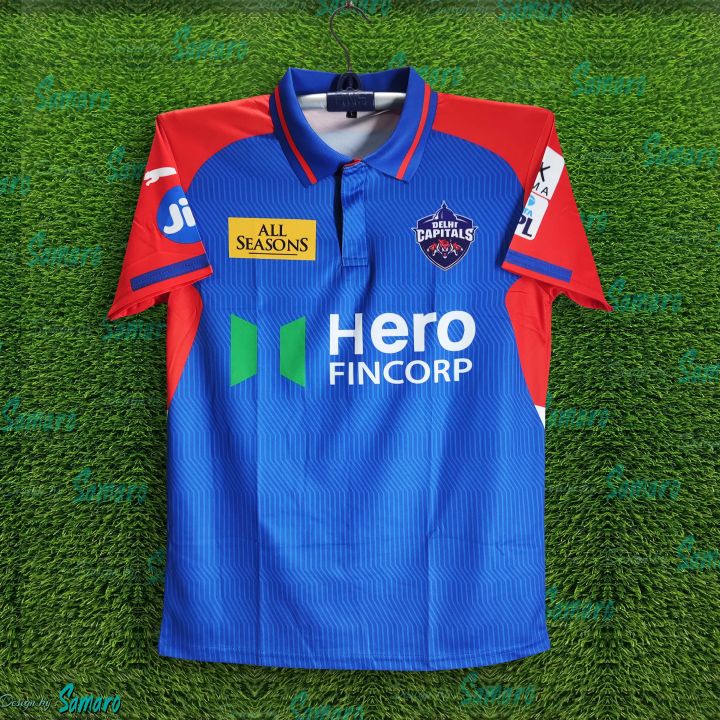 Delhi Capitals Premium Jersey 2026/27 IPL Cricket Jersey For Men - DC Half Sleeve Collar Polo IPL Jersey - Delhi Jersey 2026