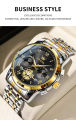 "Olevs 2859 Silver & Golden Two Tone Stainless Steel Chronograph Wrist Watch For Men - Black & Silver & Golden". 