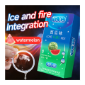 GJG Natural Rubber Latex Ultra-Thin Safety Watermelon Fruit Flavored Condoms - 10pc/Box. 