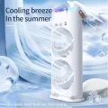 Rechargeable Double Ended Spray Fan with Remote Control, Portable Air Cooler with LED Light Air Humidifier.