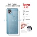 Oppo A15 Transparent 3D Carbon Fiber Back Skin Rear Screen Guard Protector Sticker. 