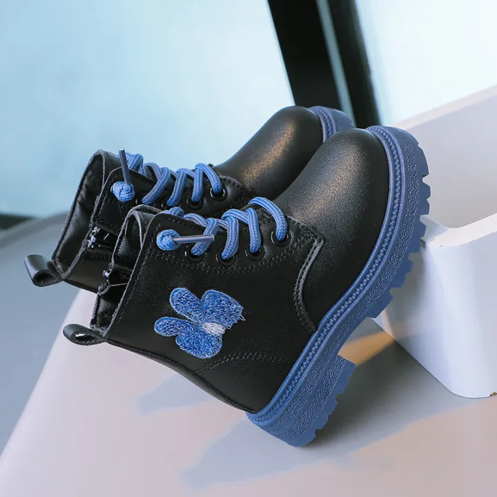 2023%20Spring/Autumn%20New%20Boys'%20Versatile%20Children's%20Martin%20Boots,%20Kids'%20Girls'%20Anti-Slip%20Soft-soled%20Black%20Leather%20Booties%20-%20Image%204
