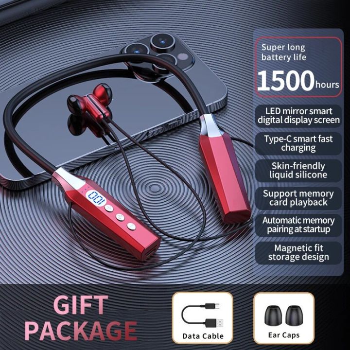 Bluetooth%205.2%20Magnetic%20Neckband%20Headphones%20Wireless%20Earphones%20LED%20Display%20Headset%20Sport%20Noise%20Cancel%20Earbuds%20with%20Mic%20-%20Image%206