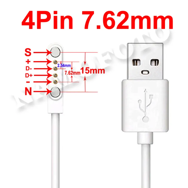 2Pin%204mm%207.62mm%204Pin%20Smartwatch%20Charge%20Cable%20Black%20White%20Strong%20Magnetic%20USB%20Charging%20Cord%20Rope%2099%25%20Universal%20for%20Smart%20Watch%20-%20Image%207