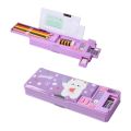 Double Layer Pencil Case With Calculator Astronaut/Animal Design Stationery Storage Box Plastic Pencil Sharpener. 