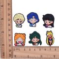 1Pcs Sailor Moon PVC Shoe Crocs Buckle Accessories DIY Cartoon Animals Shoes Decoration for Kids Croc Charms Kids Party Gift. 