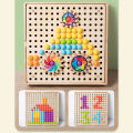 GC Creative Mosaic Puzzle Kid Toy Mushroom Nails Pegboard 3D Jigsaw Toys Puzzle Game Early Learning Educational Toys For Boys Girls.